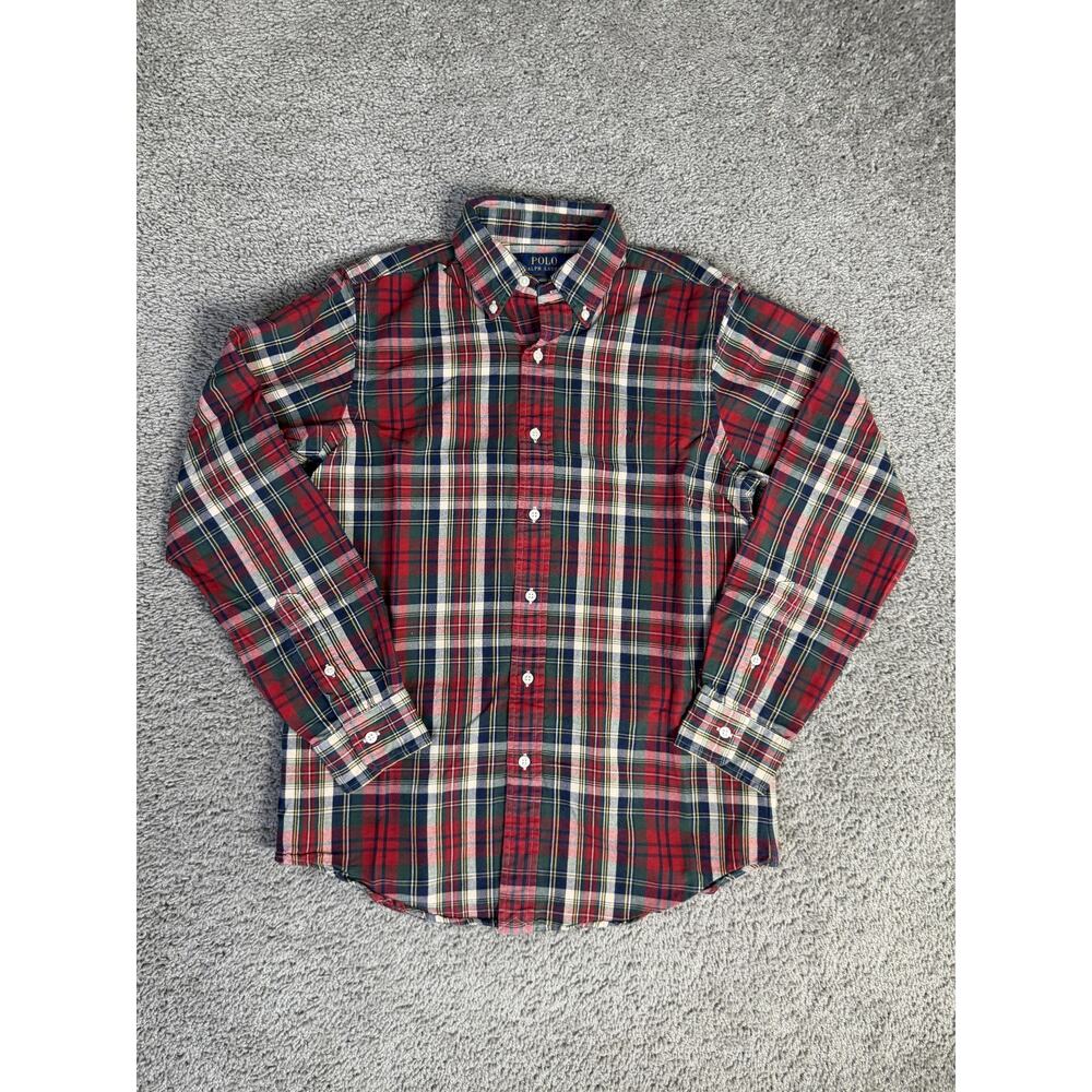 Polo Ralph Lauren Shirt Mens S Red Plaid Long Sleeve Button Up Classic Fit